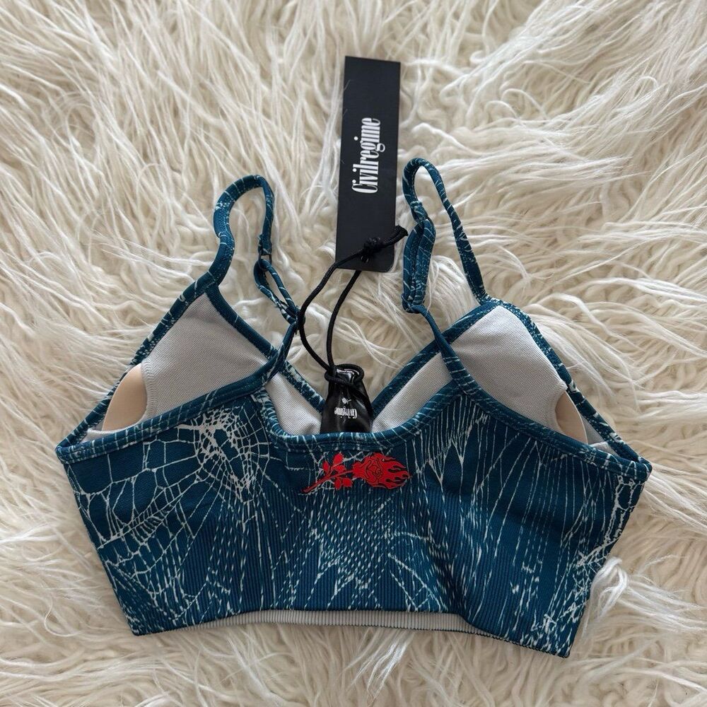 Civil Regime Overran by Webs Kelly Seamless Sports Bra Blue Size XS - Picture 5 of 6